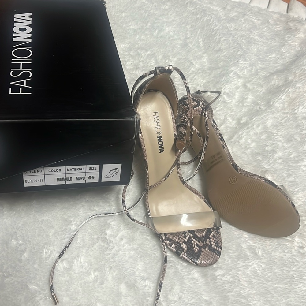 Snake print heels